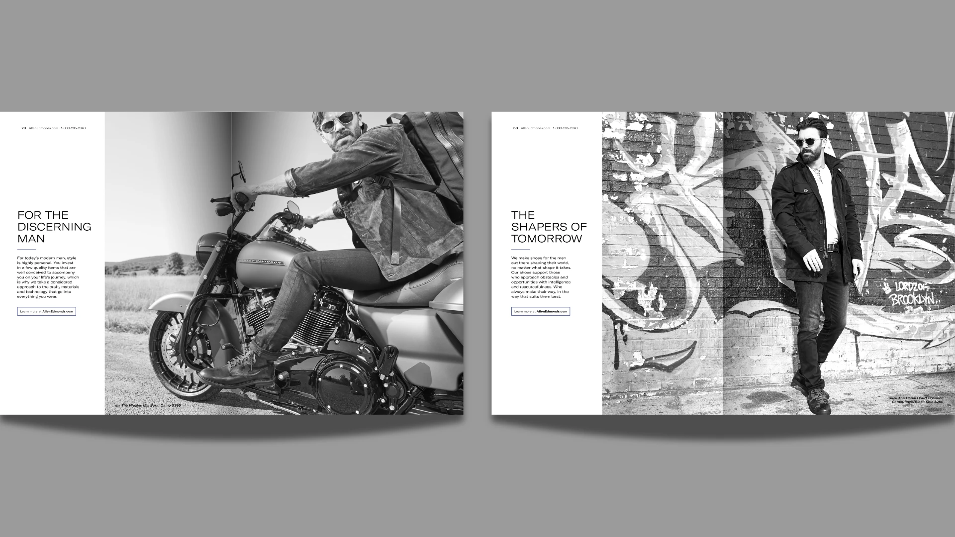 Catalog spread: For the Discerning Man