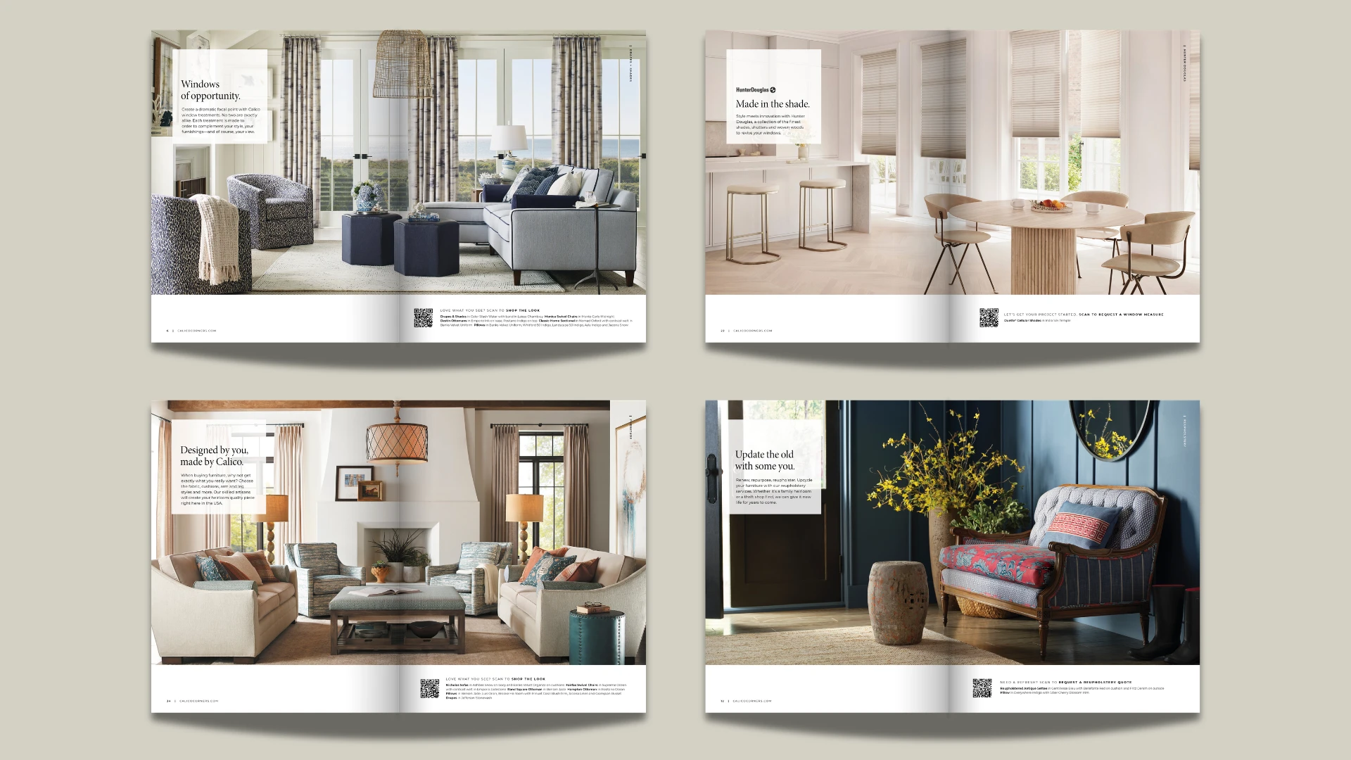 Catalog spreads: Windows of opportunity, Hunter Douglas, Designed by you