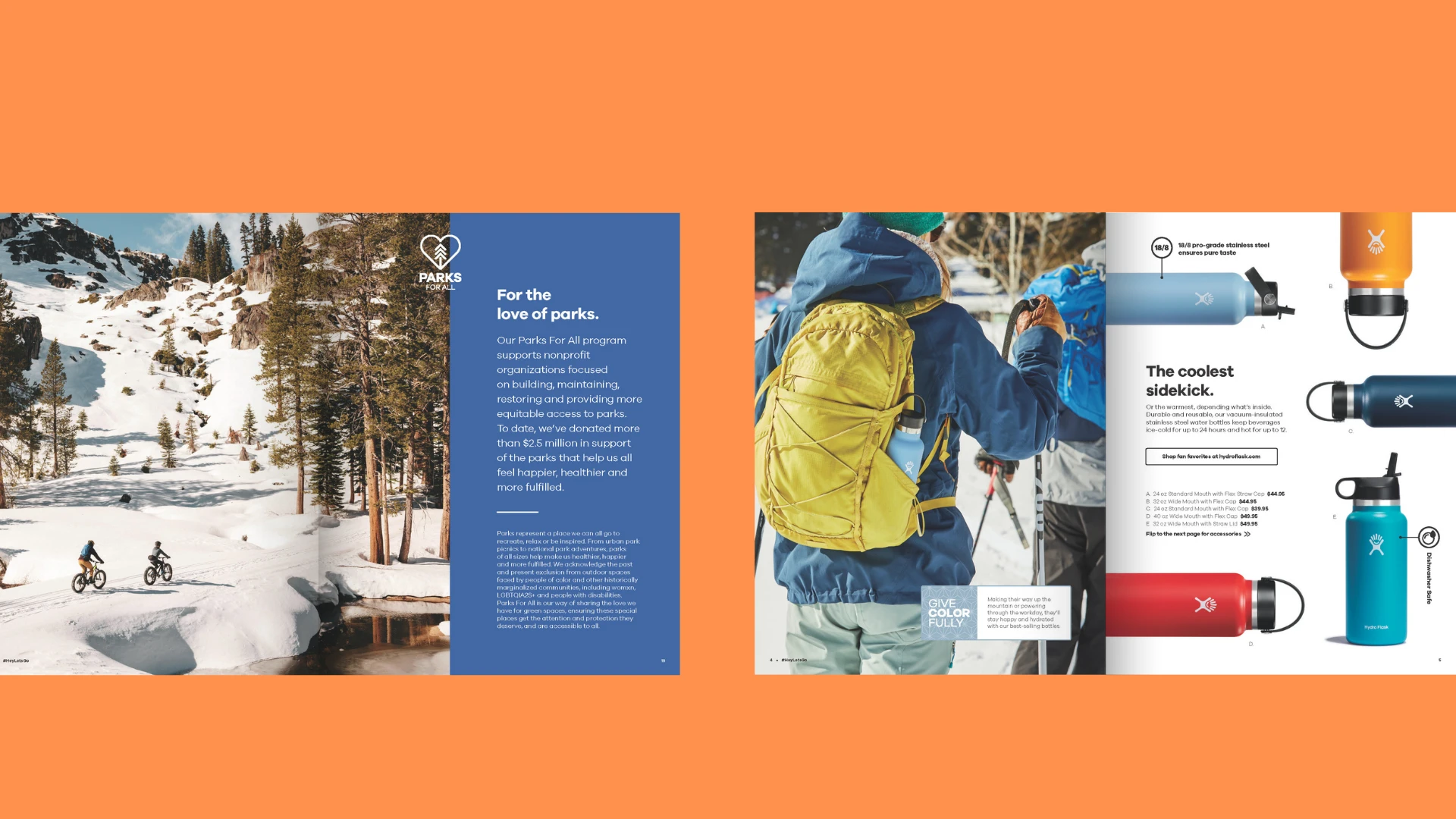 Hydro Flask catalog spreads