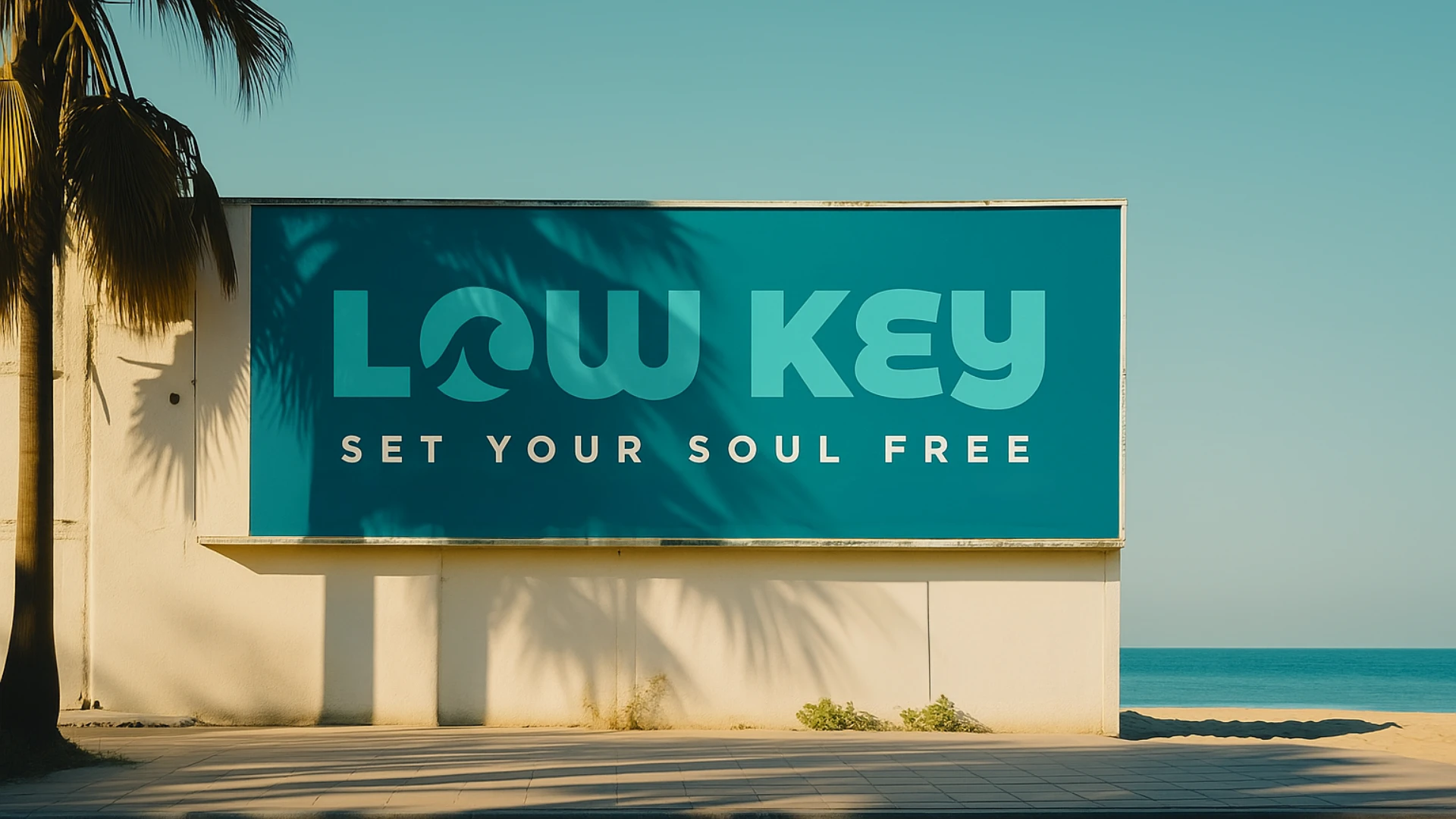 Low Key billboard on the beachfront