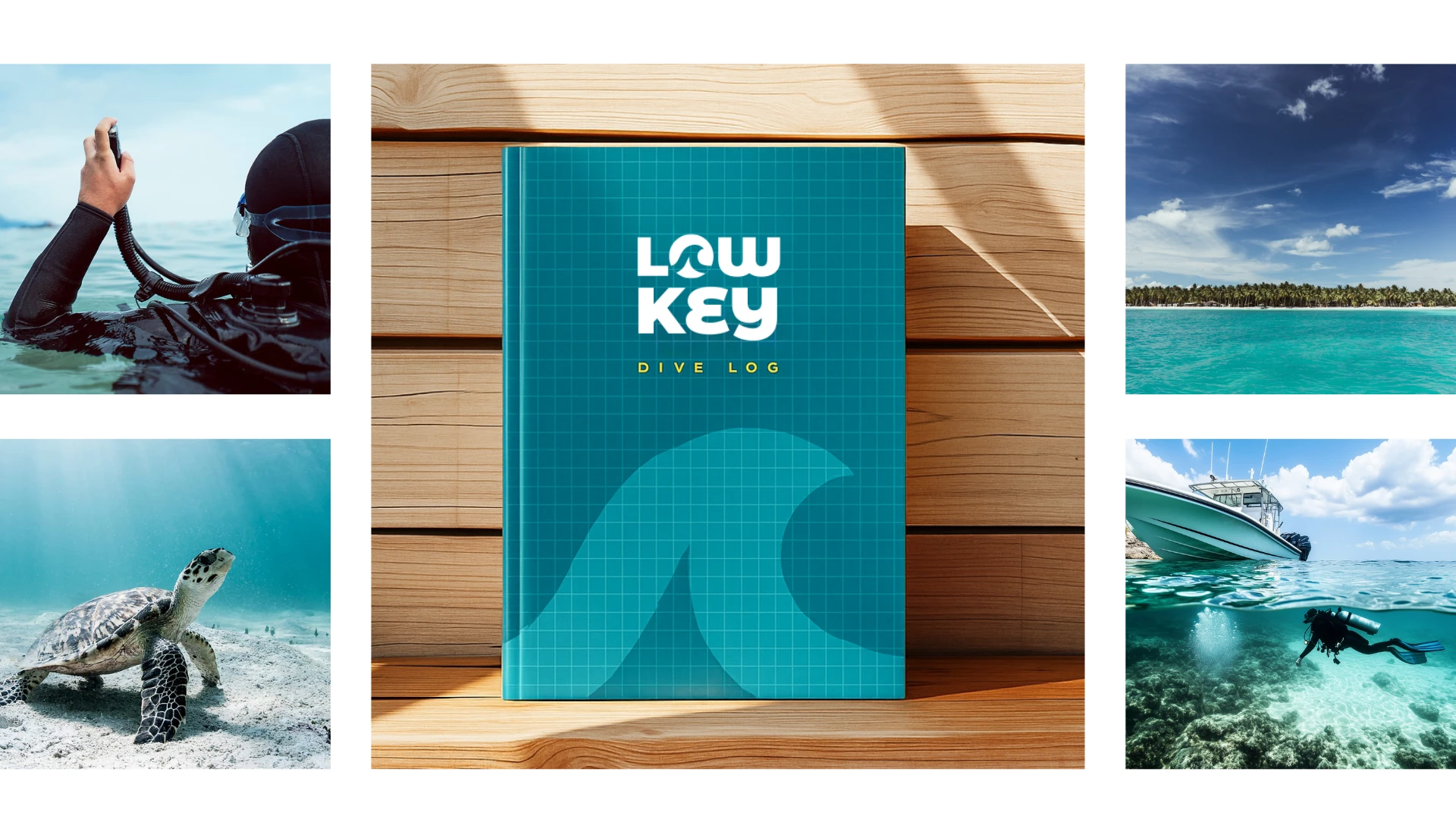 Low Key branded dive log