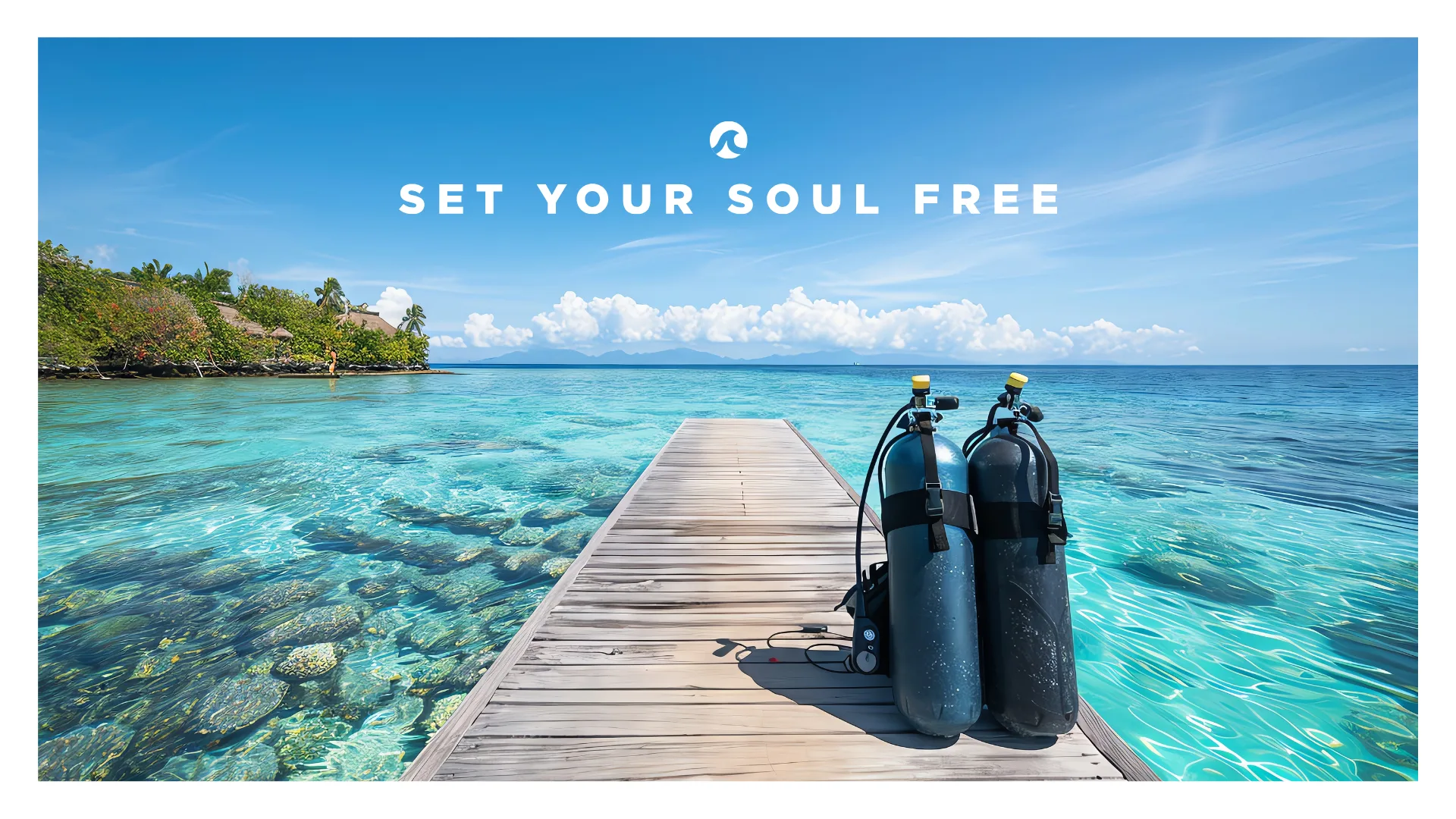 Set Your Soul Free — dive gear on the dock