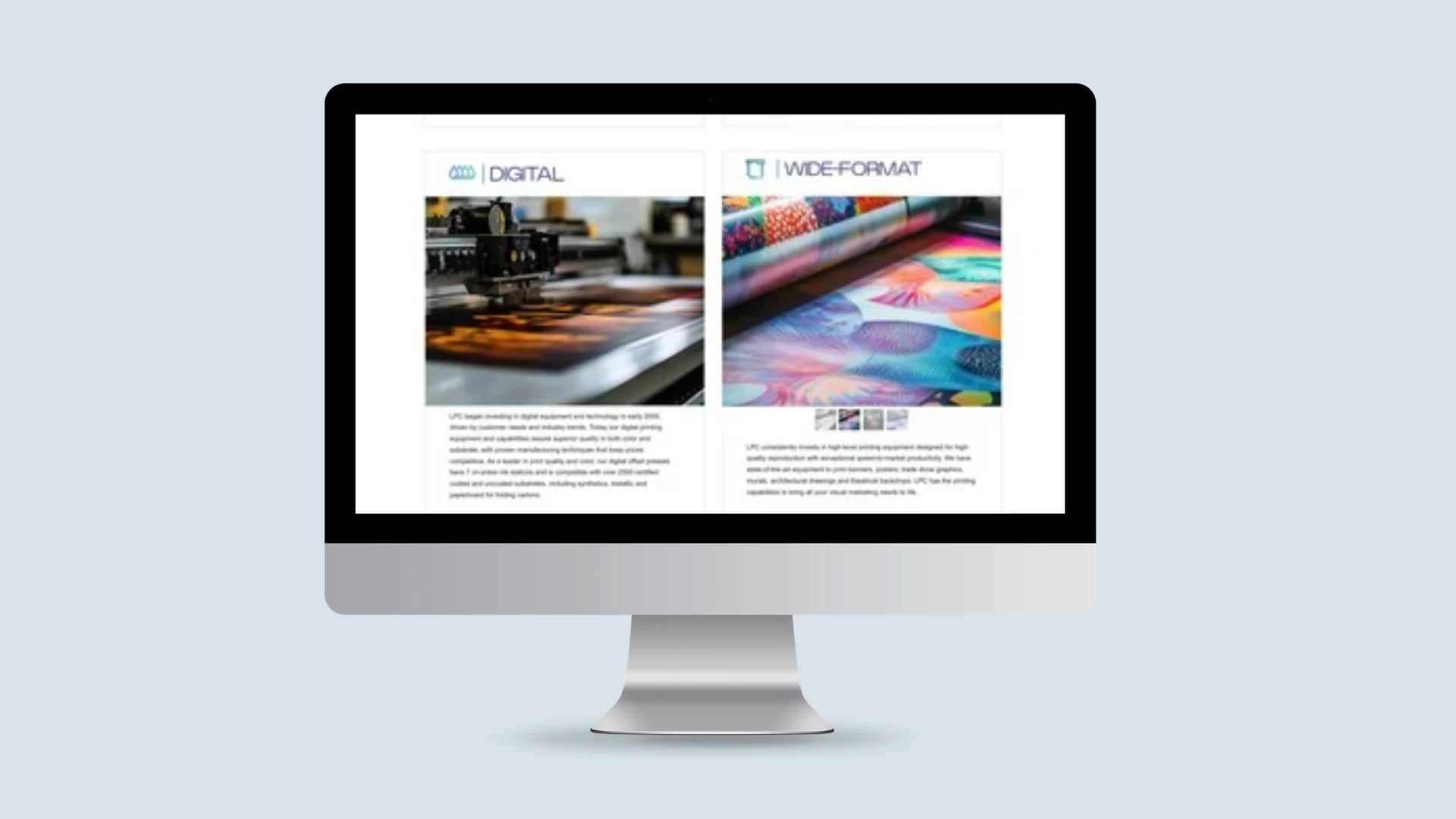 Services detail — Digital and Wide-Format printing