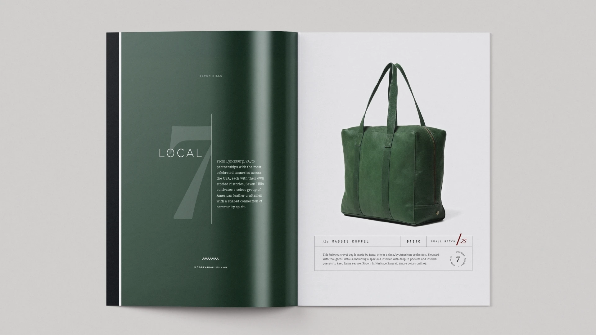 Catalog spread: Local — Massie Duffel