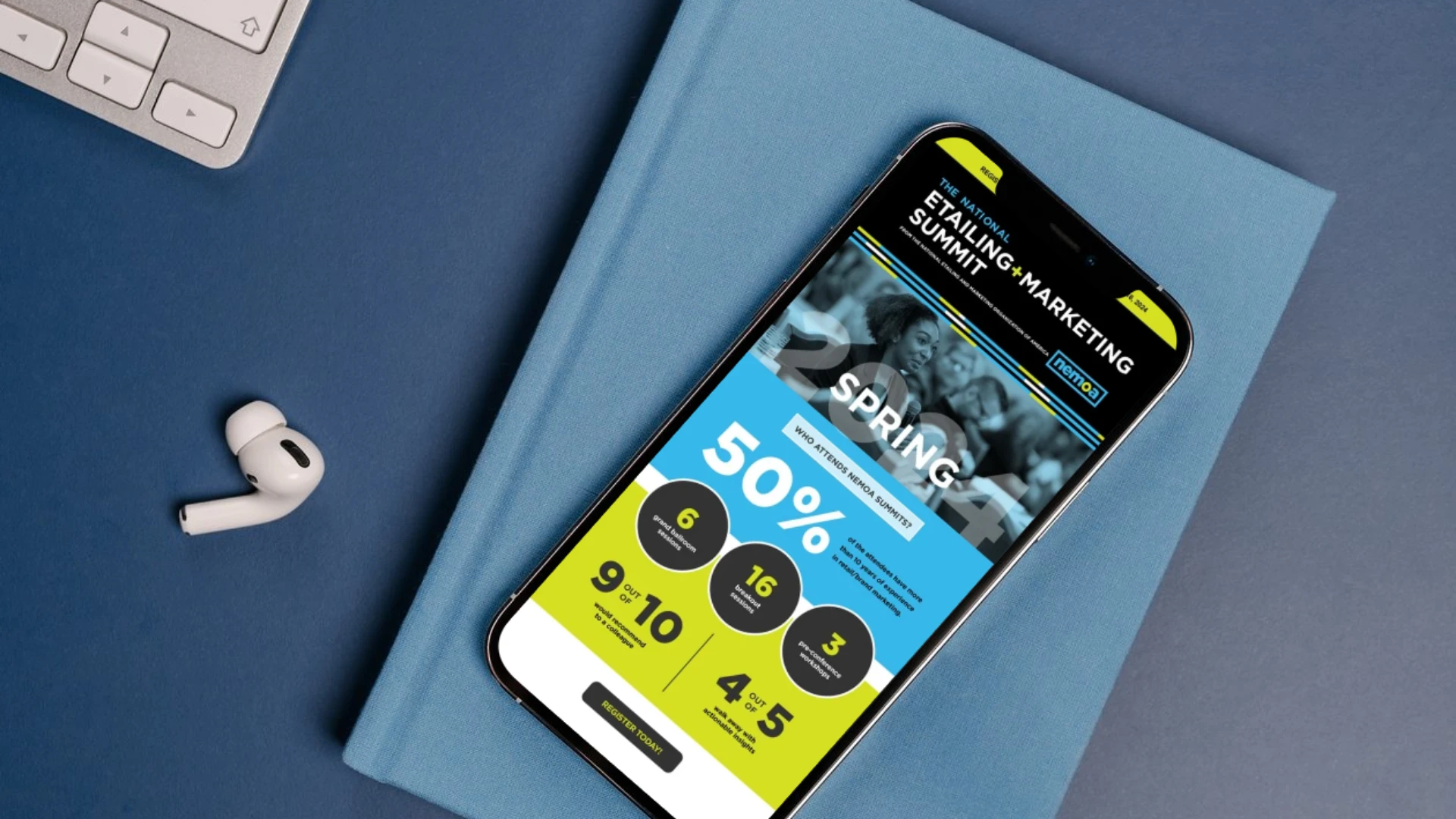 Nemoa Summit website on mobile