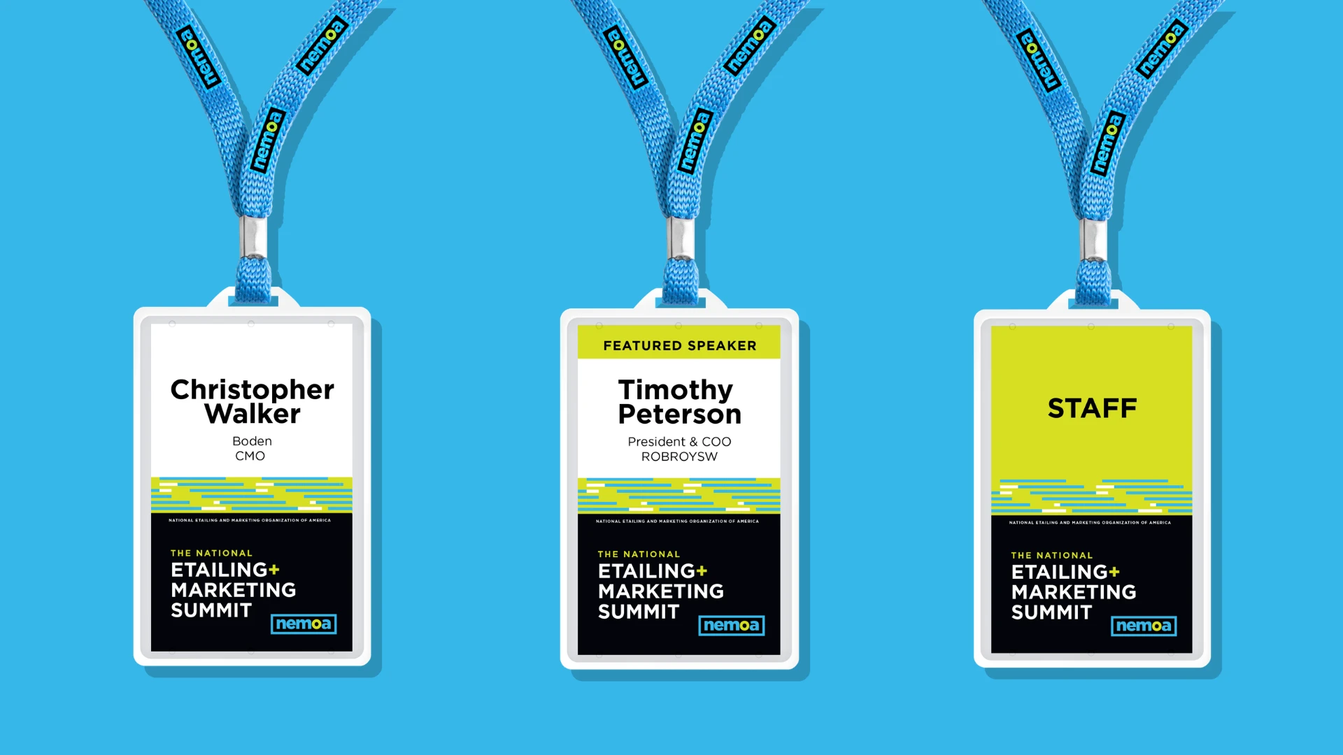 Nemoa Summit conference badges