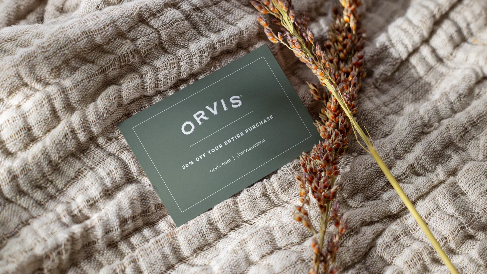 Orvis gift card — 20% off your entire purchase