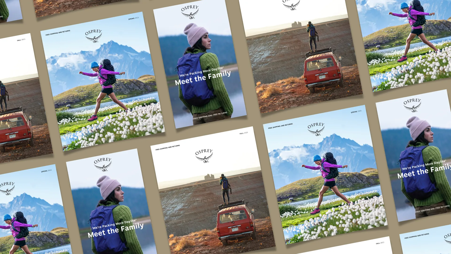 Osprey catalog spreads — Meet the Family
