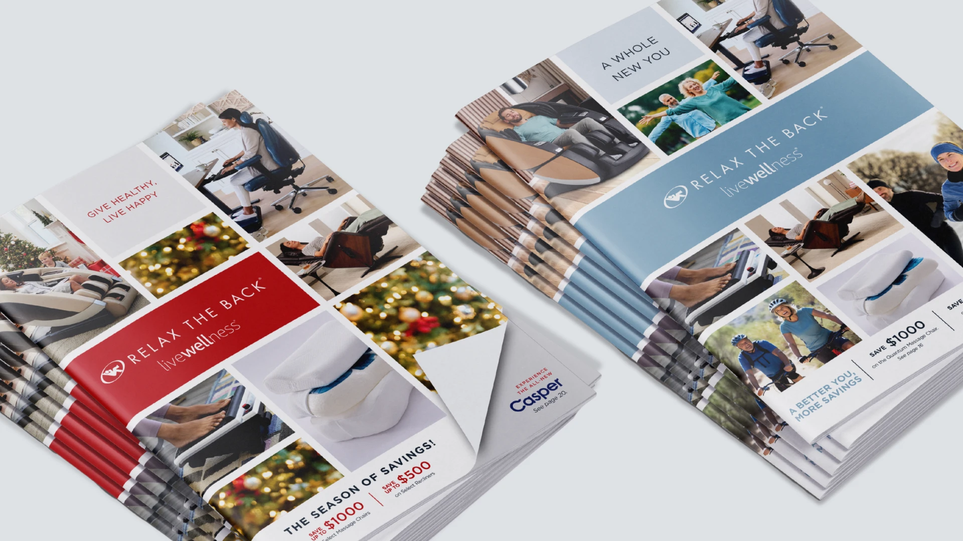 Relax The Back Live Wellness catalog covers
