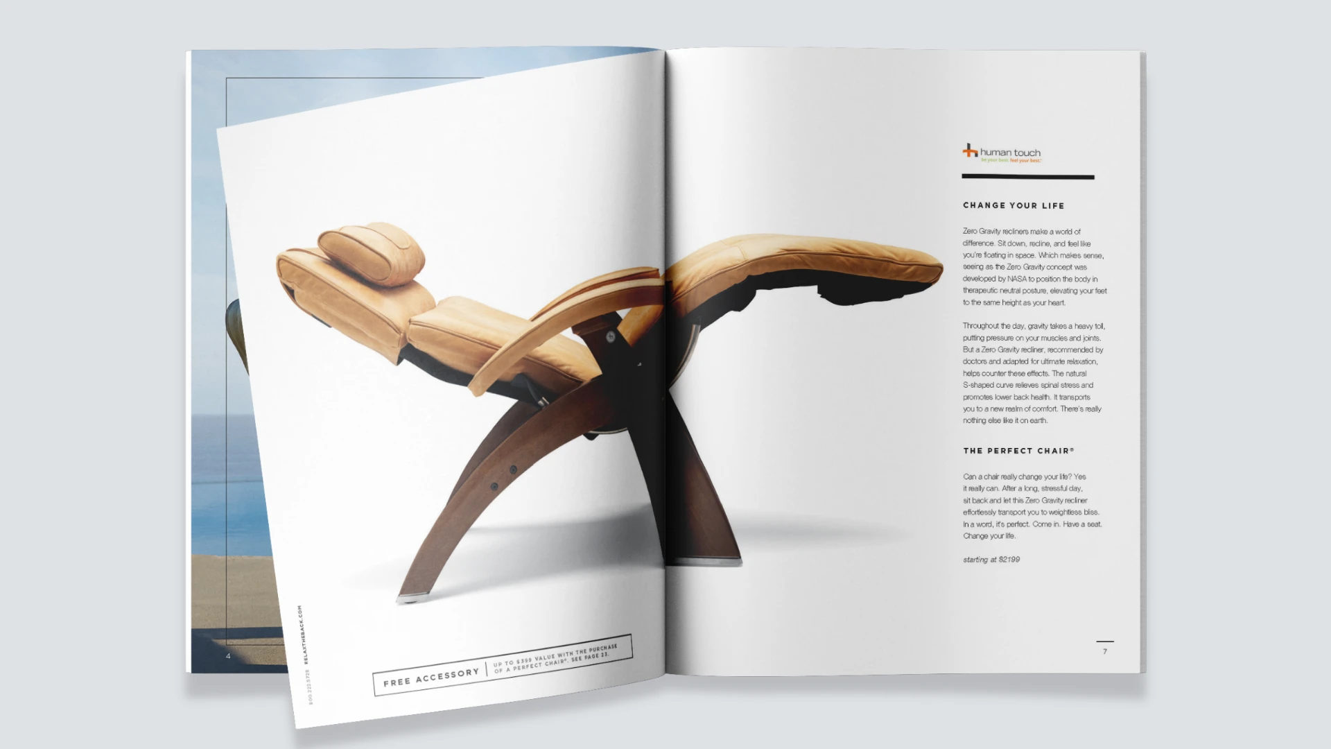 Catalog spread: The Perfect Chair — Change Your Life