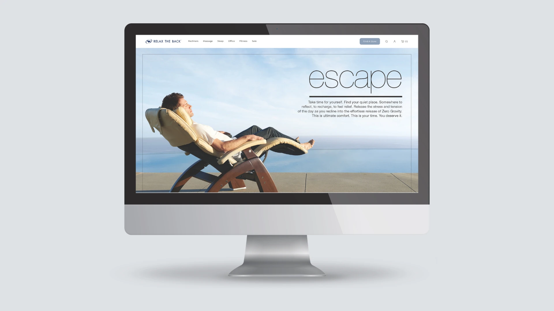 Relax The Back website — Escape