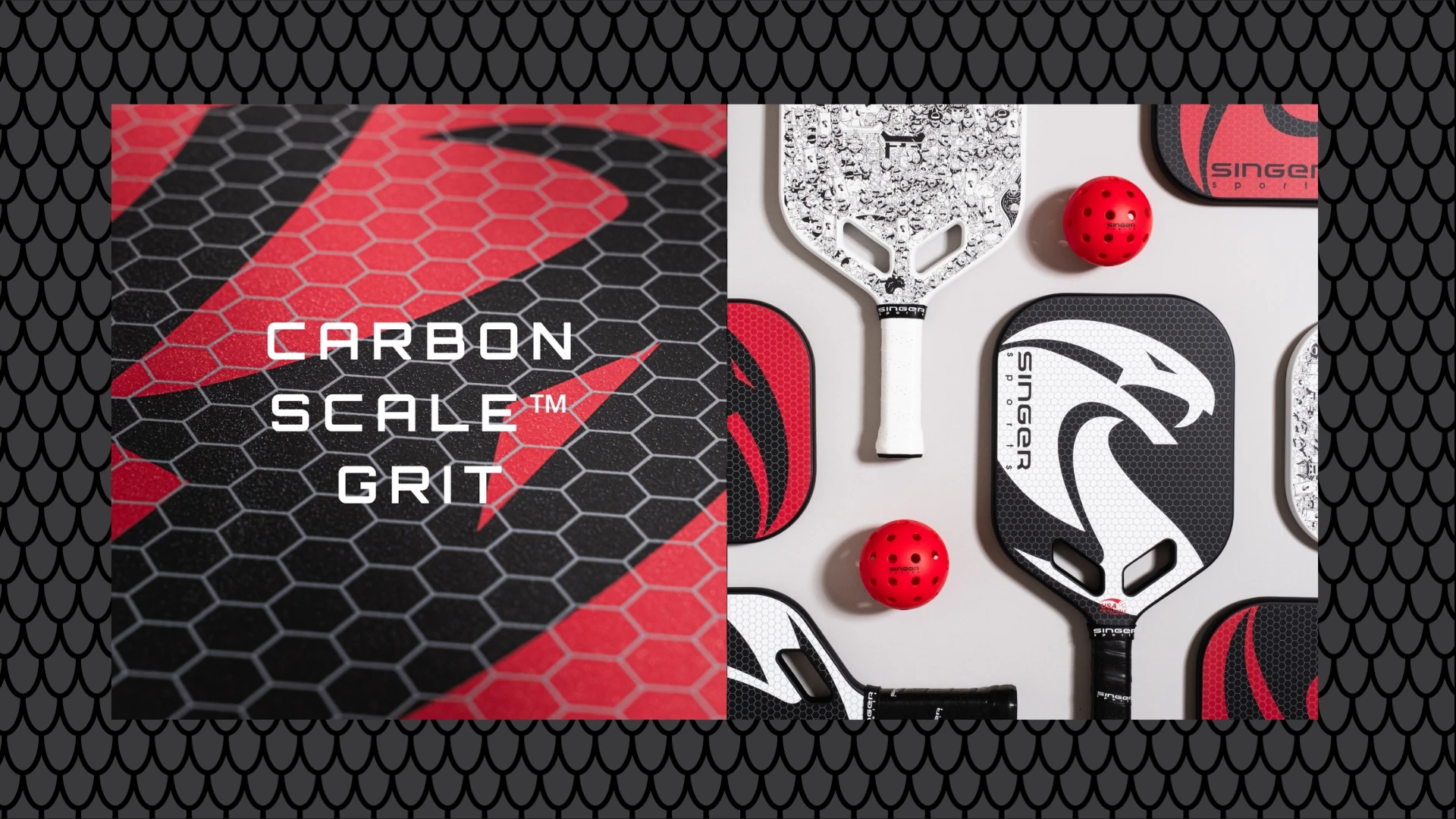 Carbon Scale Grit surface detail and paddle flatlay