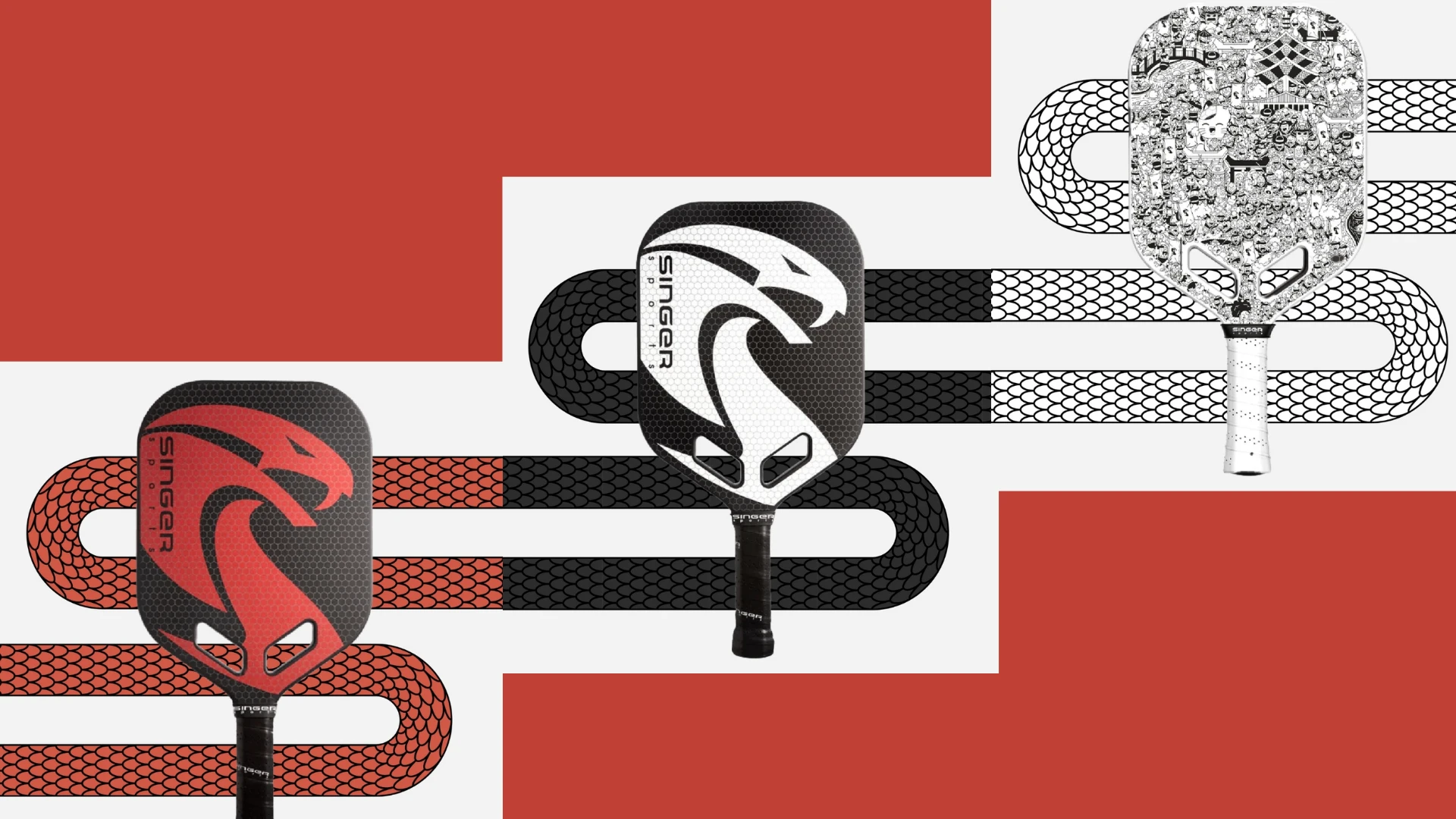 Paddle lineup on snake-track graphic