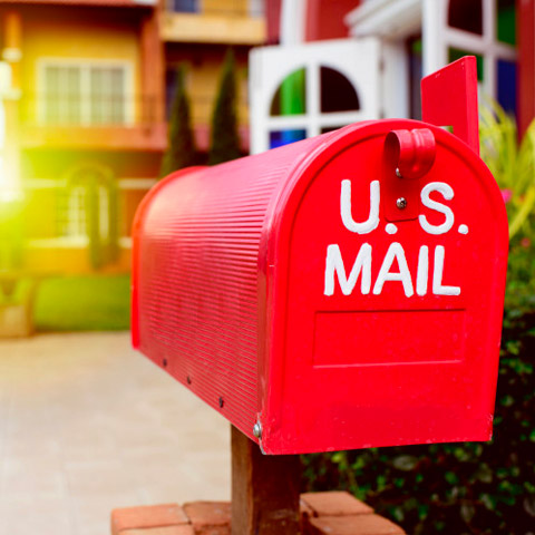 U.S. Mailbox in front of a house