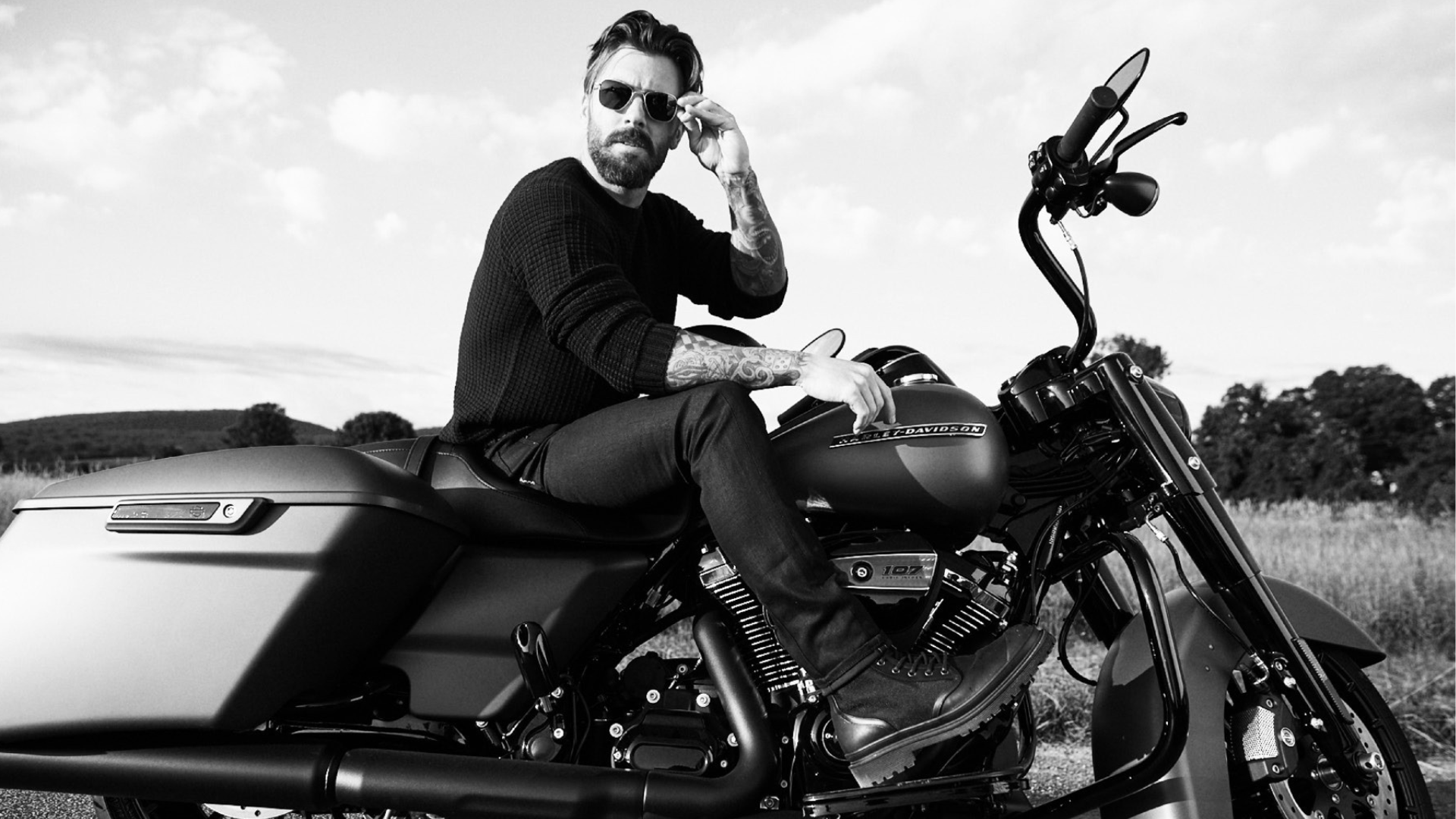 allen edmonds catalog design man on motorcycle