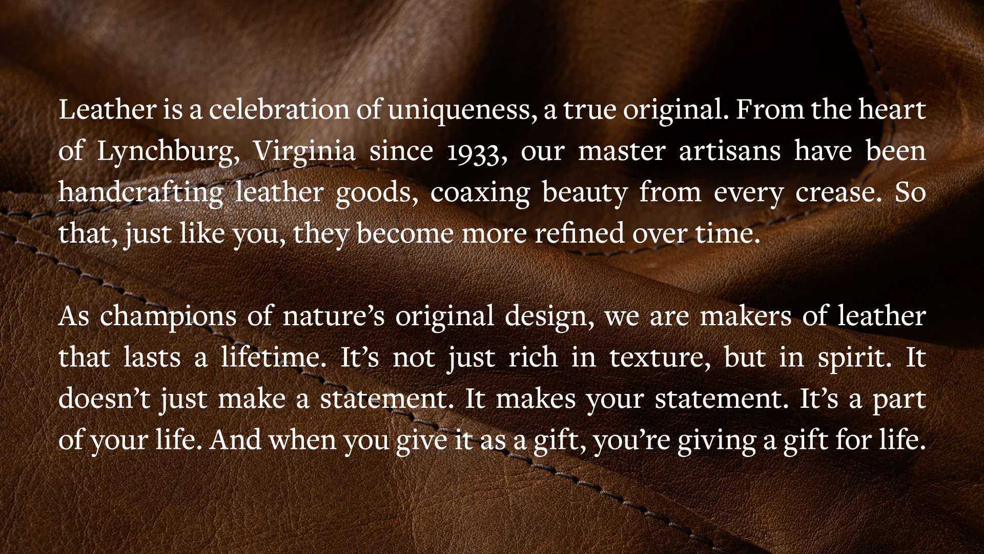 Marketing Campaign Messaging Leather Accessories