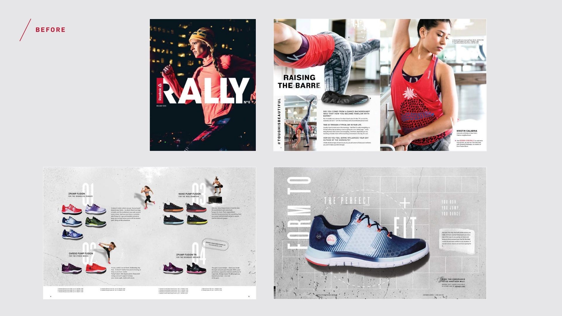 before reebok catalog design