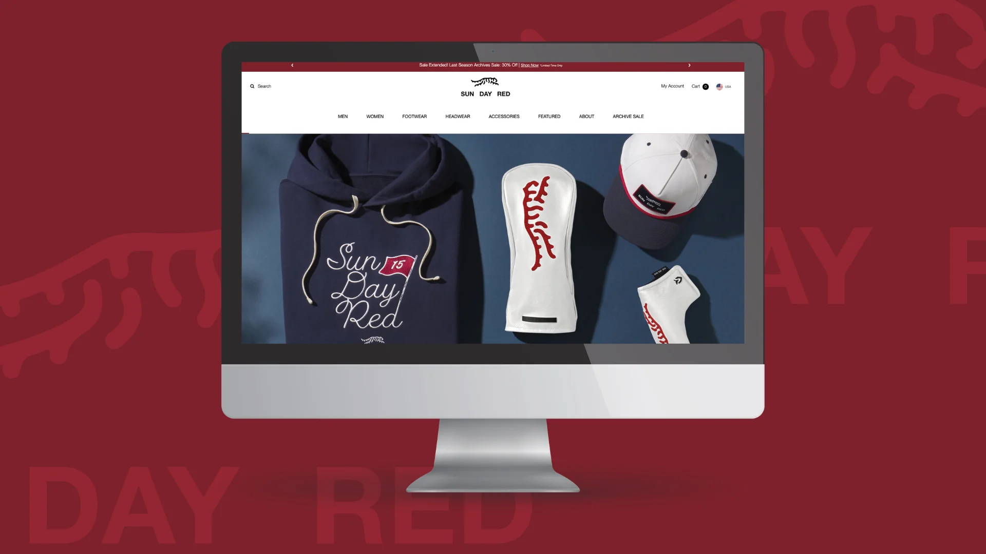 Landing Page Design Golf Apparel