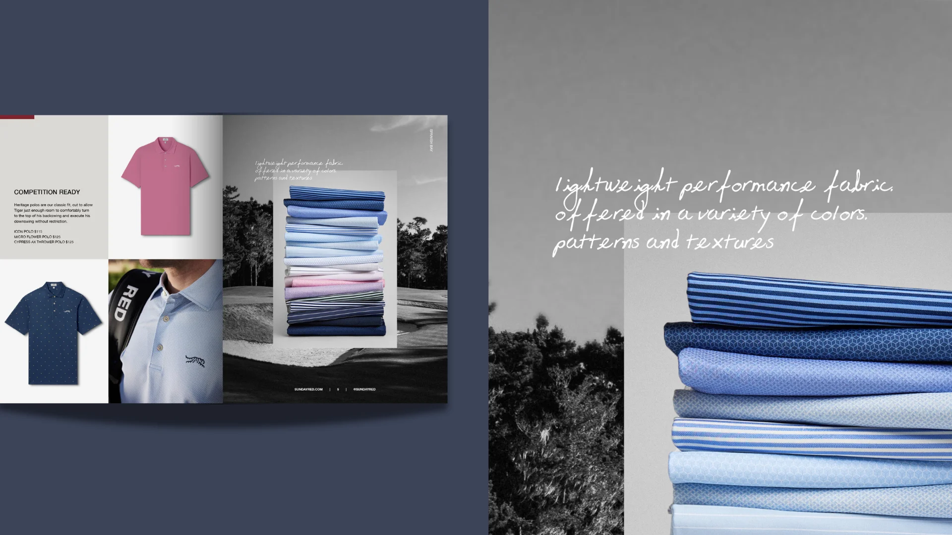 Catalog Design Golf Apparel Sun Day Red