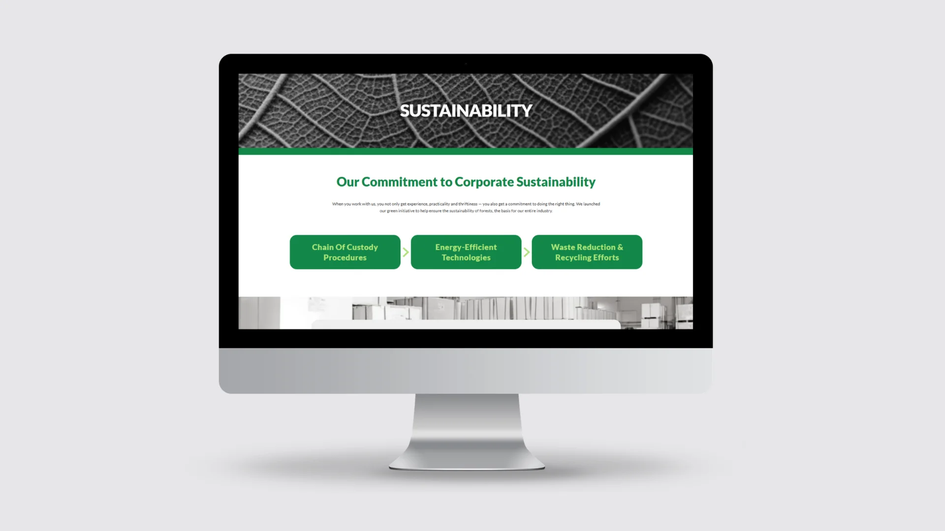 Sustainability page — Our Commitment to Corporate Sustainability