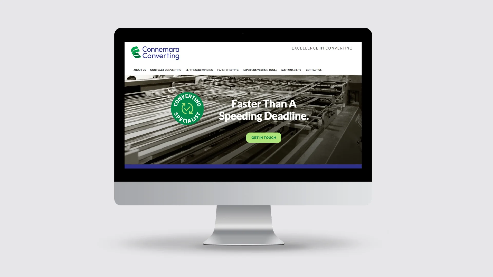 Connemara Converting homepage — “Faster Than a Speeding Deadline”